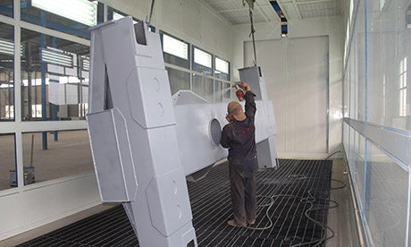 Spray painting and baking production line